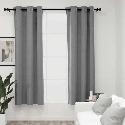 FurniShip Blackout Curtains with Rings 2 pcs Gray 37"x84"