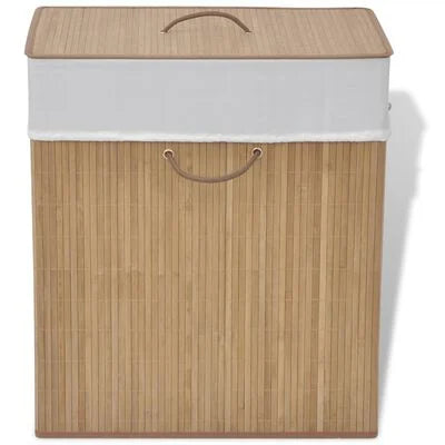 FurniShip Bamboo Laundry Bin Rectangular Natural