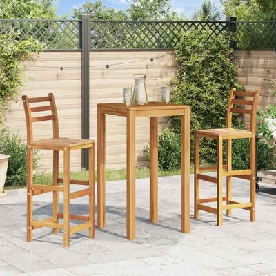 FurniShip Bar Chairs 2 pcs Solid Acacia Wood