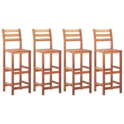 FurniShip Bar Stools 4 pcs Solid Acacia Wood