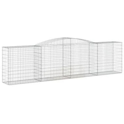 FurniShip Arched Gabion Basket 157.5"x19.7"x39.4"/47.2" Galvanized Iron