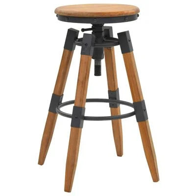 FurniShip Bar Stools 2 pcs Solid Fir Wood