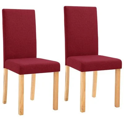 FurniShip Dining Chairs 2 pcs Wine Red Fabric