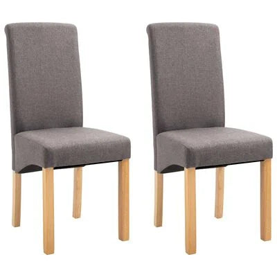 FurniShip Dining Chairs 2 pcs Taupe Fabric