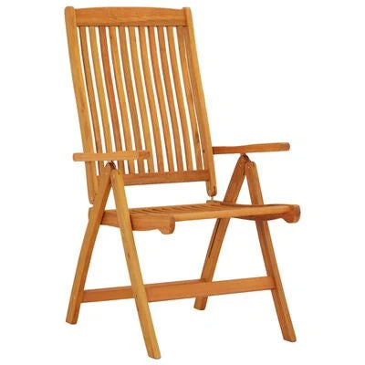 FurniShip Folding Patio Chairs 2 pcs Solid Wood Eucalyptus