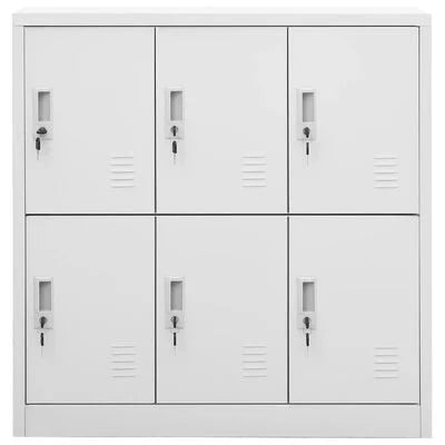 FurniShip Locker Cabinet Light Gray 35.4"x17.7"x36.4" Steel