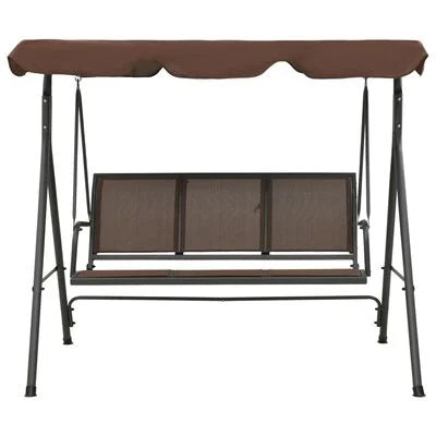 FurniShip Garden Swing Bench with Canopy Coffee