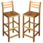 FurniShip Bar Chairs 2 pcs Solid Acacia Wood